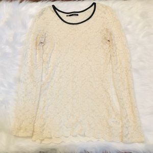 Maurices Sheer Lace Long-Sleeved Top
